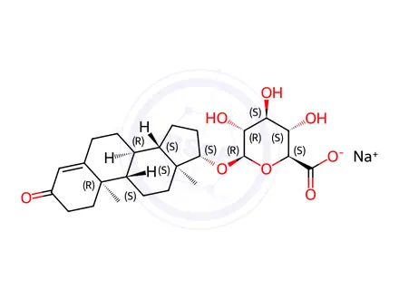 Chemical structure of Testosterone β-D-Glucuronide Monosodium Salt (1.0mg/ml in Acetonitrile)