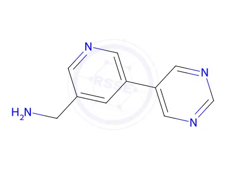 Chemical structure of (5-(Pyrimidin-5-yl)pyridin-3-yl)methanamine