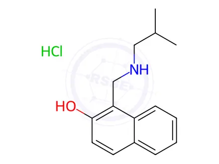 Chemical structure of 1-{[(2-Methylpropyl)amino]methyl}naphthalen-2-ol hydrochloride