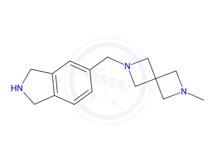 Chemical structure of 5-((6-Methyl-2,6-diazaspiro[3.3]Heptan-2-yl)methyl)isoindoline