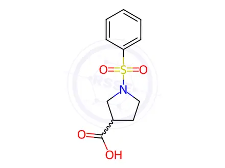 Chemical structure of 1-(Phenylsulfonyl)-3-pyrrolidinecarboxylic Acid