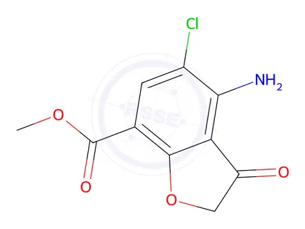 Chemical structure of Methyl 4-amino-5-chloro-3-oxo-2,3-dihydrobenzofuran-7-carboxylate