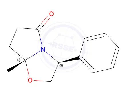 Chemical structure of (3S-CIS)-7A-METHYL-3-PHENYLTETRAHYDROPYRROLO[2,1-B]OXAZOL-5(6H)-ONE