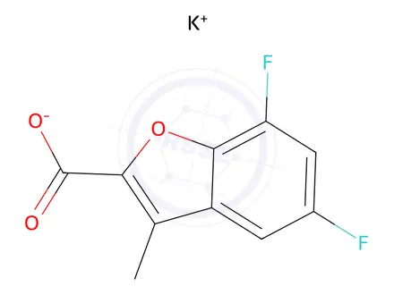 Chemical structure of Potassium 5,7-Difluoro-3-methyl-1-benzofuran-2-carboxylate
