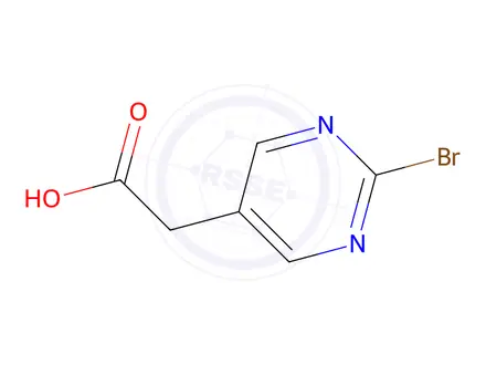 Chemical structure of 2-(2-Bromopyrimidin-5-yl)acetic acid