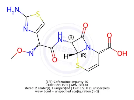 Chemical structure of (Z/E)-Ceftizoxime Impurity 50