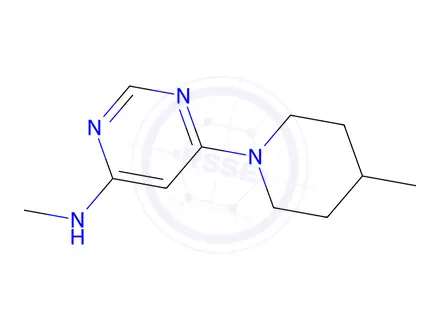 Chemical structure of n-methyl-6-(4-methylpiperidin-1-yl)pyrimidin-4-amine
