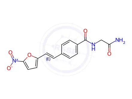 Chemical structure of N-(2-Amino-2-oxoethyl)-4-(2-(5-nitrofuran-2-yl)vinyl)benzamide