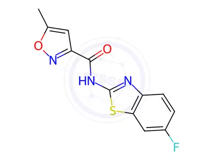 Chemical structure of N-(6-Fluorobenzo[d]thiazol-2-yl)-5-methylisoxazole-3-carboxamide