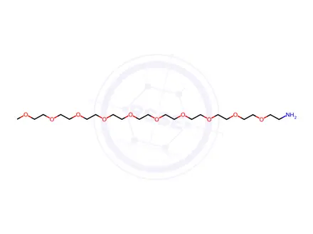 Chemical structure of m-PEG10-amine