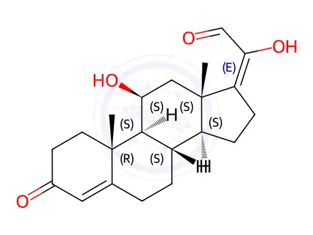 Chemical structure of (11β,17E)-11,20-Dihydroxy-3-oxo-pregna-4,17(20)-dien-21-al
