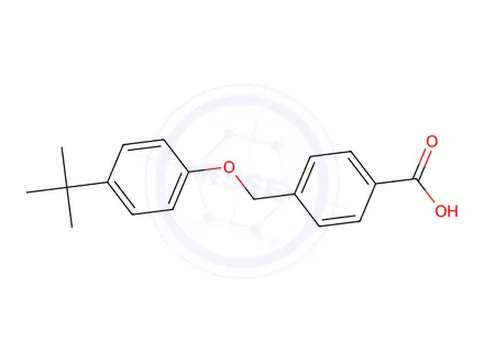 Chemical structure of 4-[(4-tert-butylphenoxy)methyl]benzoic acid