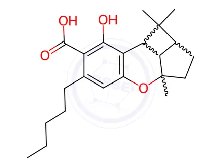 Chemical structure of (+/-)-rac-Cannabicyclolic Acid
