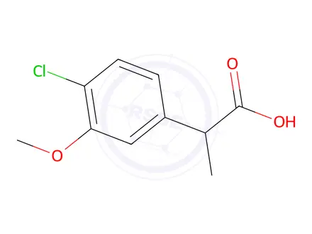 Chemical structure of 2-(4-Chloro-3-methoxyphenyl)propanoic acid