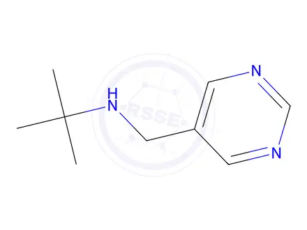 Chemical structure of 2-Methyl-N-(pyrimidin-5-ylmethyl)propan-2-amine