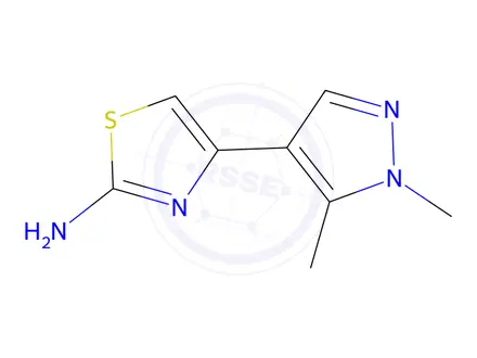 Chemical structure of 4-(1,5-dimethyl-1h-pyrazol-4-yl)-1,3-thiazol-2-amine