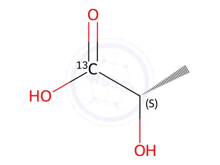 Chemical structure of L-Lactic acid-1-13C