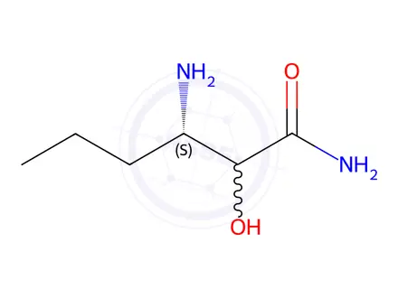 Chemical structure of (3S)-3-Amino-2-hydroxyhexanamide