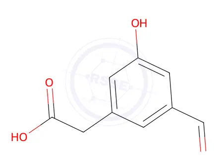 Chemical structure of 2-(3-Formyl-5-hydroxyphenyl)acetic acid