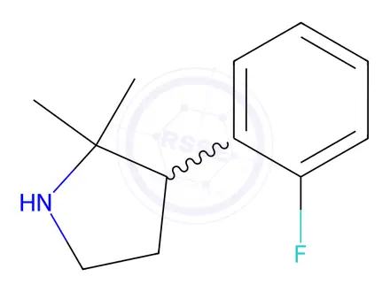 Chemical structure of 3-(2-fluorophenyl)-2,2-dimethylpyrrolidine