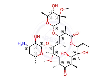 Chemical structure of 3'-N,N-Didemethyl-6-O-methylerythromycin