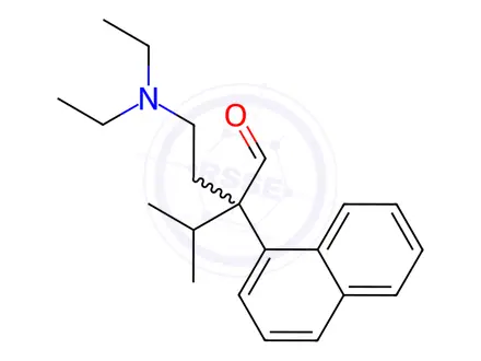 Chemical structure of 2-(2-diethylaminoethyl)-3-methyl-2-naphthalen-1-yl-butanal
