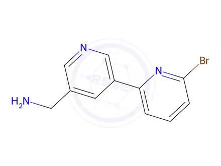 Chemical structure of (6-Bromo-[2,3'-bipyridin]-5'-yl)methanamine