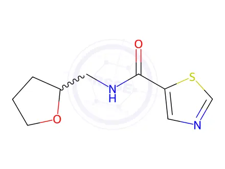 Chemical structure of N-[(oxolan-2-yl)methyl]-1,3-thiazole-5-carboxamide