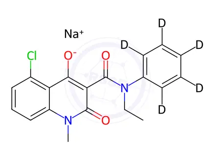 Chemical structure of Laquinimod-d5 Sodium Salt