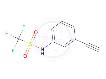 Chemical structure of Methanesulfonamide, N-(3-ethynylphenyl)-1,1,1-trifluoro-