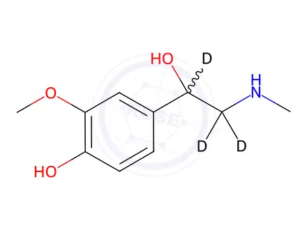 Chemical structure of DL-METANEPHRINE D3