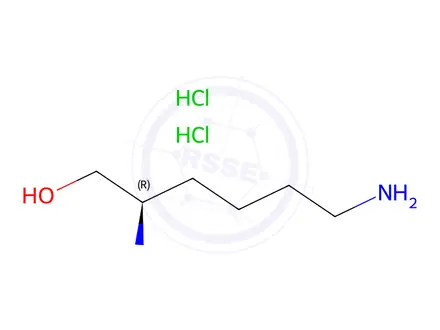 Chemical structure of 1-Hexanol, 2,6-diamino-, hydrochloride (1:2), (2R)-