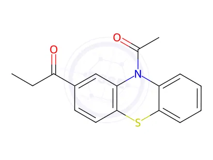 Chemical structure of 10-Acetyl-2-(1-Oxopropyl)-10H-Phenothiazine