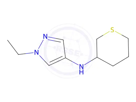 Chemical structure of 1-Ethyl-N-(tetrahydro-2h-thiopyran-3-yl)-1h-pyrazol-4-amine