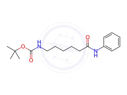 Chemical structure of Carbamic acid, N-[6-oxo-6-(phenylamino)hexyl]-1,1-dimethyl ethyl ester