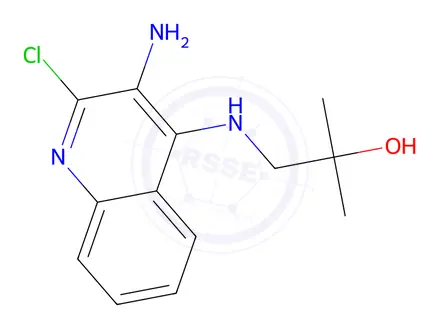 Chemical structure of 1-((3-Amino-2-chloroquinolin-4-yl)amino)-2-methylpropan-2-ol