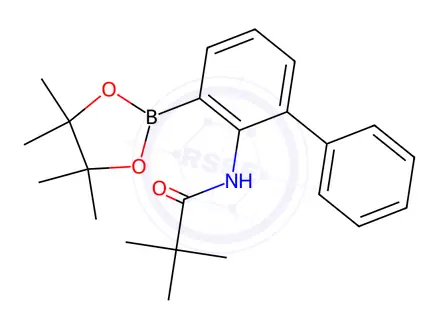 Chemical structure of N-(3-(4,4,5,5-tetramethyl-1,3,2-dioxaborolan-2-yl)-[1,1'-biphenyl]-2-yl)pivalamide