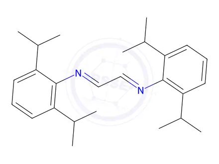 Chemical structure of N-{(E)-2-[(2,6-Diisopropylphenyl)imino]ethylidene}-2,6-diisopropylaniline