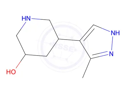 Chemical structure of 5-(3-Methyl-1H-pyrazol-4-yl)piperidin-3-ol