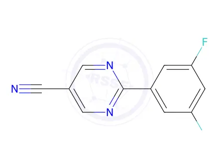 Chemical structure of 2-(3,5-Difluorophenyl)pyrimidine-5-carbonitrile