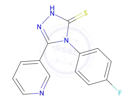 Chemical structure of 4-(4-FLUORO-PHENYL)-5-PYRIDIN-3-YL-4H-[1,2,4]TRIAZOLE-3-THIOL