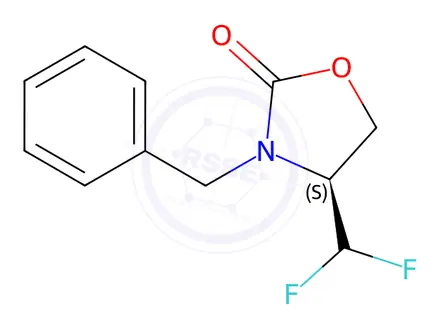 Chemical structure of 2-Oxazolidinone, 4-(difluoromethyl)-3-(phenylmethyl)-, (4S)-
