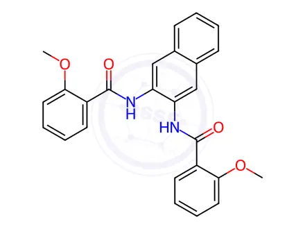 Chemical structure of N,N'-(Naphthalene-2,3-diyl)bis(2-methoxybenzamide)