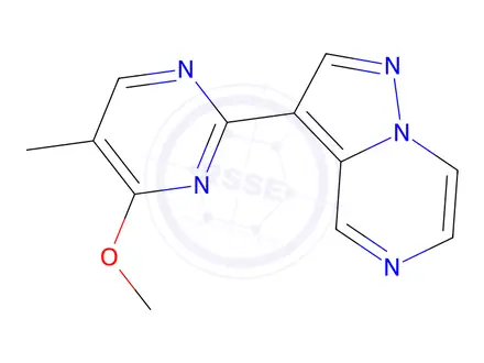 Chemical structure of 3-(4-Methoxy-5-methylpyrimidin-2-yl)pyrazolo[1,5-a]pyrazine