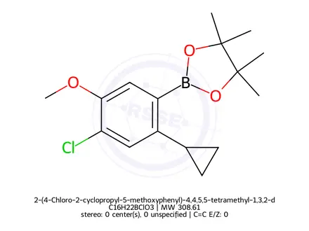 Chemical structure of 2-(4-Chloro-2-cyclopropyl-5-methoxyphenyl)-4,4,5,5-tetramethyl-1,3,2-dioxaborolane