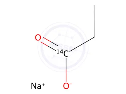 Chemical structure of PROPIONIC ACID, SODIUM SALT, [1-14C]-