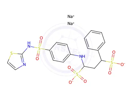 Chemical structure of Sodium 1-phenyl-3-((4-(N-(thiazol-2-yl)sulfamoyl)phenyl)amino)propane-1,3-disulfonate