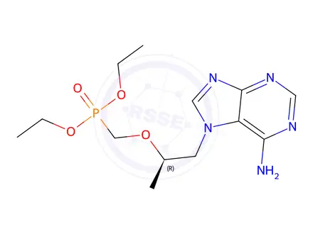 Chemical structure of diethyl (R)-(((1-(6-amino-7H-purin-7-yl)propan-2-yl)oxy)methyl)phosphonate