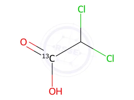 Chemical structure of 2,2-Dichloroacetic Acid-1-13C