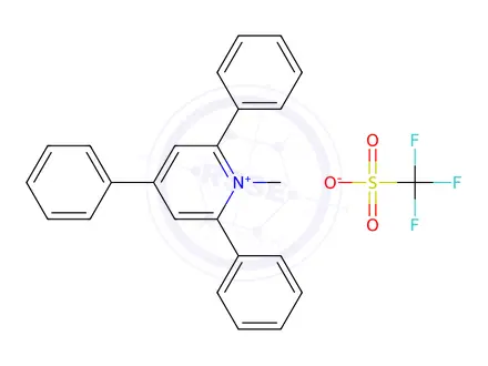 Chemical structure of 1-Methyl-2,4,6-triphenylpyridin-1-ium trifluoromethanesulfonate